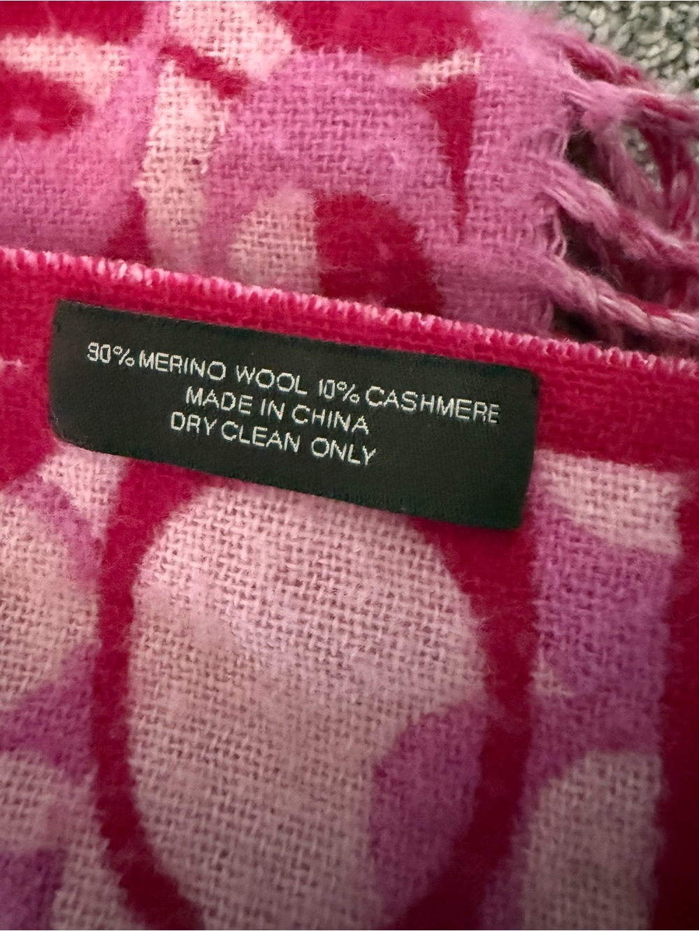 Coach , Pink Patterned Wool-Cashmere Scarf